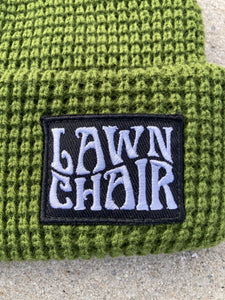 Lawn Chair Green Waffle Knit Beanie