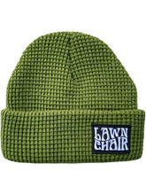 Lawn Chair Green Waffle Knit Beanie