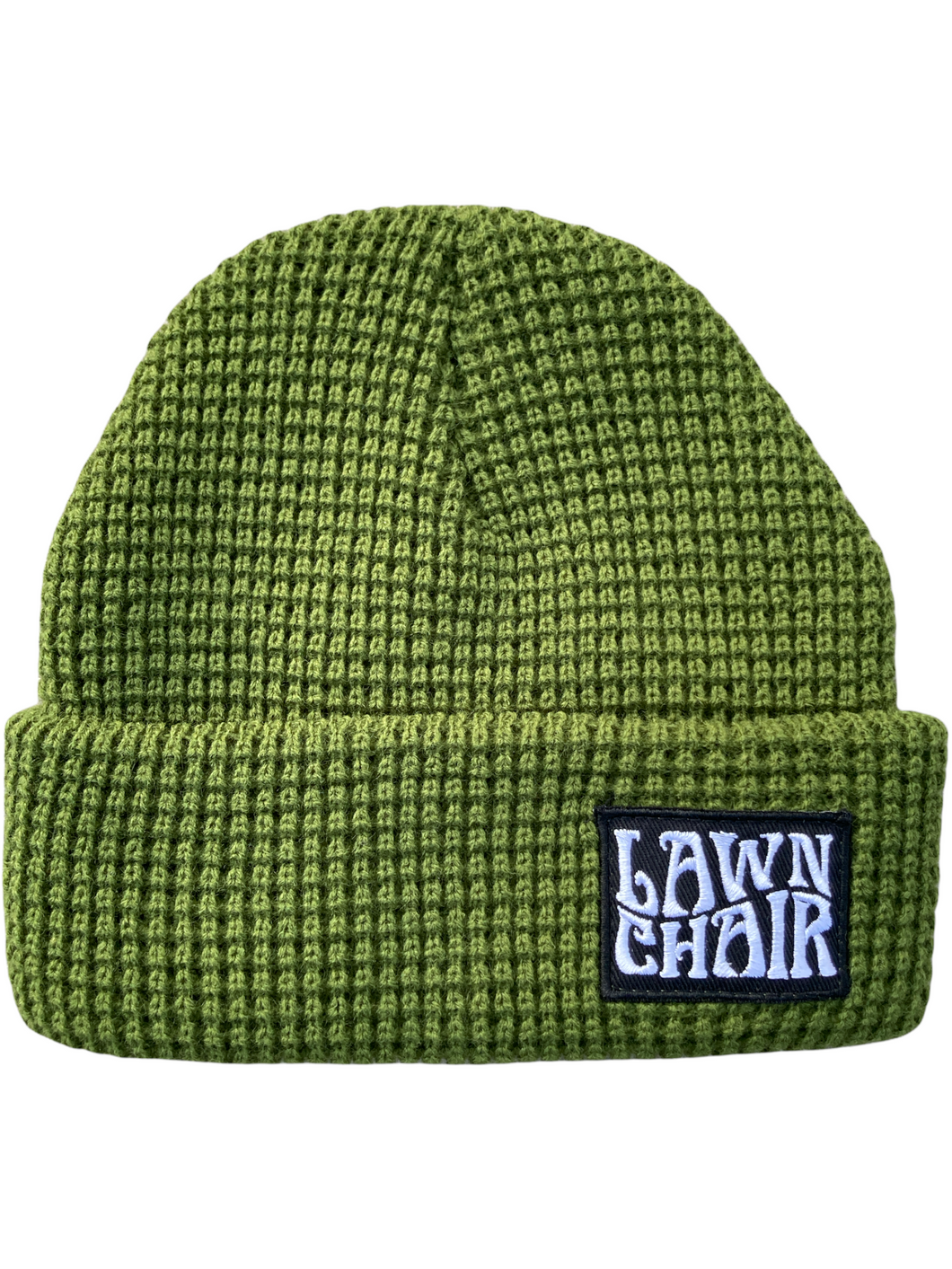 Lawn Chair Green Waffle Knit Beanie