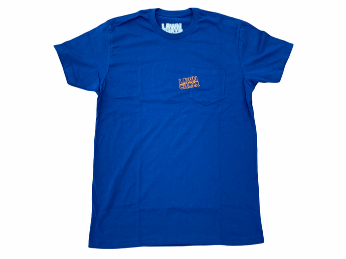 Royal Blue LC Stacked Off Set Logo Pocket T